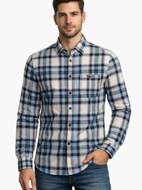 V20 Man`s Cotton Checked premium Casual Shirt(1607F/S)