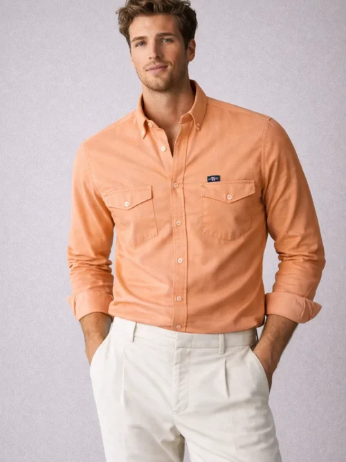 V20 Rust Orange Men’s Casual Premium Shirt (1591FS)