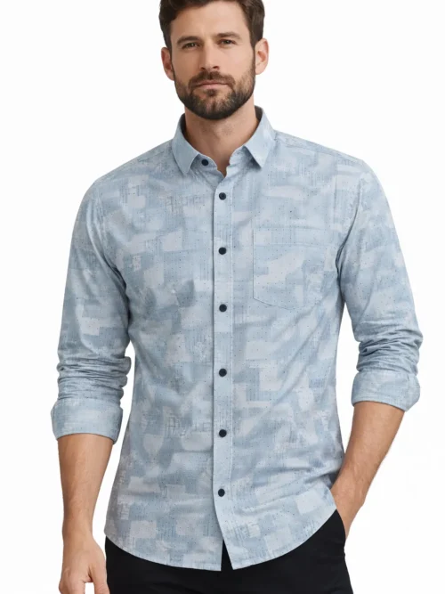 V20 Men’s Premium pastel blue Abstract full sleeve shirt(1612FS)