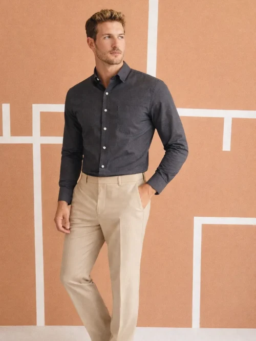 V20 Men Charcoal Grey Premium Solid Casual Shirt for Men(1588)