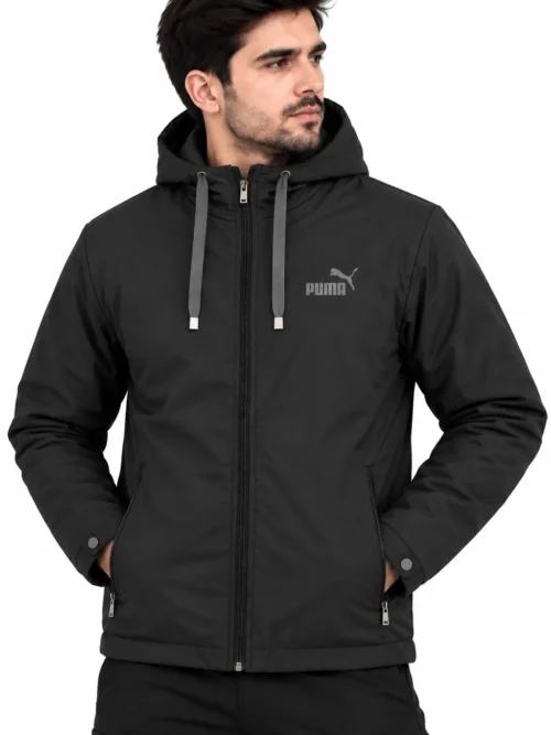 Men’s Black Hooded Winter Jacket  BS1232