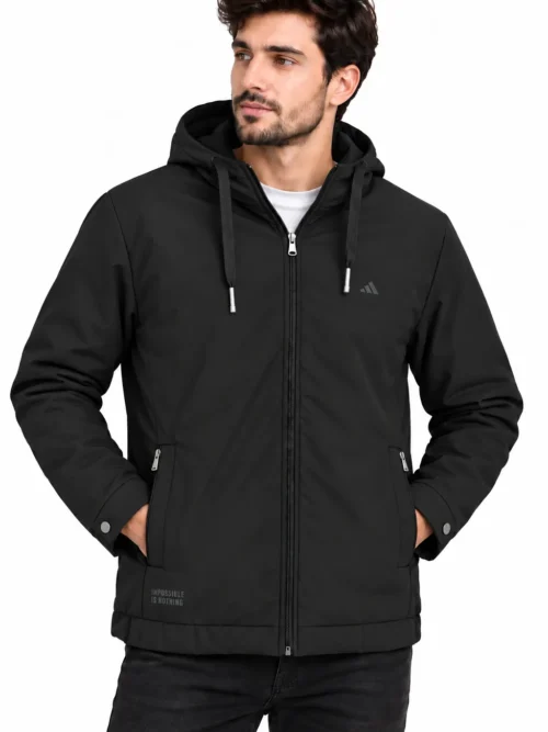 black hooded winter jacket for men  BS1231