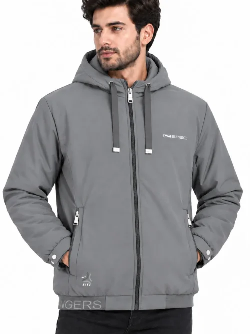 Grey full sleeves winter jacket for men  BS 6105
