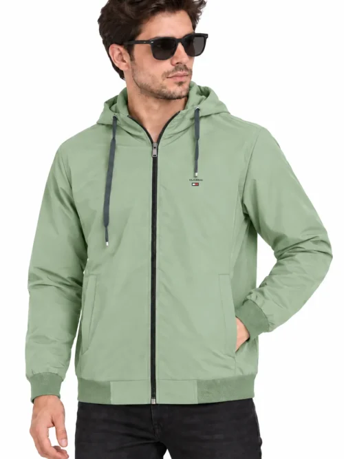 Sage Green Premium Hooded Winter Jacket For Men  BS 2302