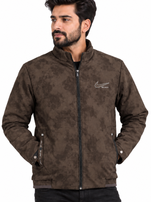 Men’s Brown Winter Jacket Printed Full Sleeve premium Jacket