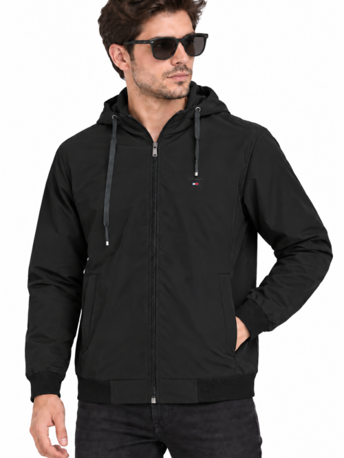 Black Premium  Winter Jacket For men  with Drawstring Hood