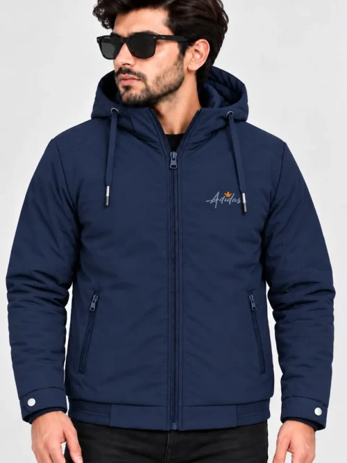 navy blue hooded winter jacket for men  BS 3672