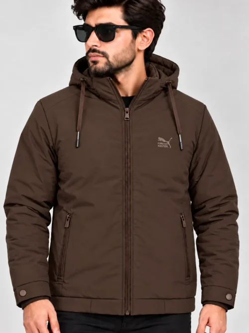 Brown Men’s Winter Hooded Jacket  BS 3671