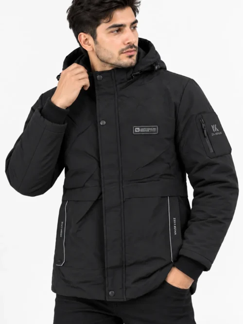Premium Black Hooded Winter Jacket For Men  NWE_799
