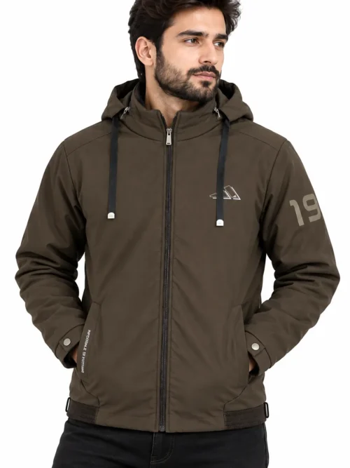 Brown Hooded Premium Winter Jacket For Men BS_2912
