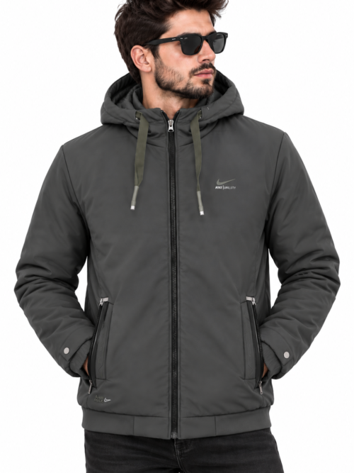 Charcoal Grey Padded Winter Jacket for men BS 3673