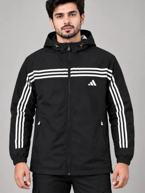 Men's Premium Black Hooded Winter Jacket   GD 4916