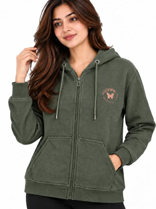 Women's Olive Green Hooded Winter Jacket  SK 5950