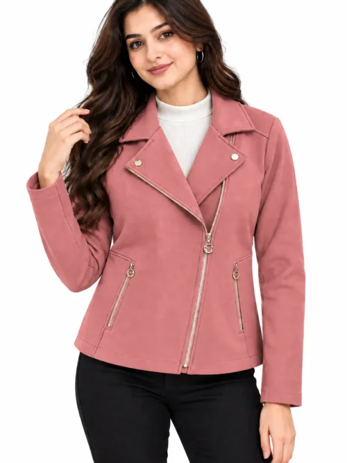 Premium stylish dusty pink winter jacket for women  AK 95152