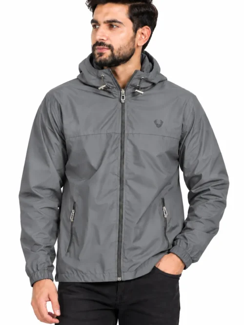 Grey premium Hooded Winter Jacket For Men   GD 4952