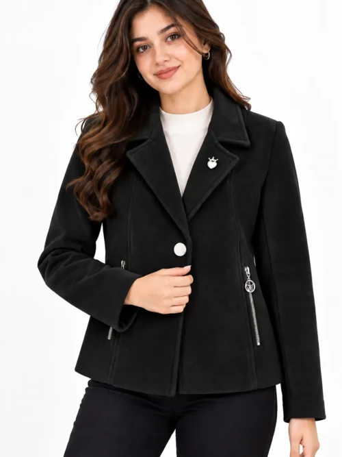premium black winter jacket for women  AK 79141