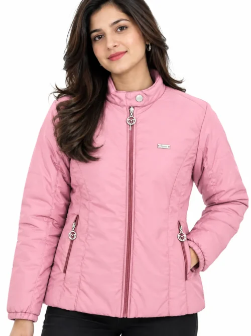 Baby Pink Winter Jacket For Women LM 1633