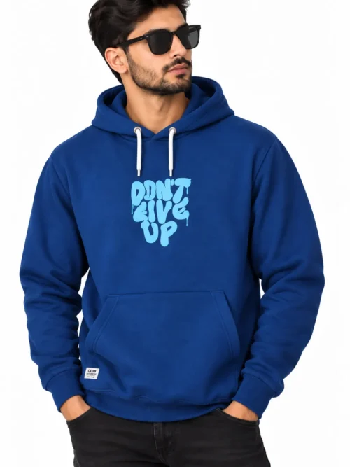 Men's Royal Blue Printed Pullover Hoodie  NGH 2T-210-20