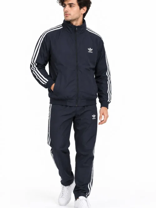 Men's Navy Blue Winter Tracksuit with White Stripes  AI 702