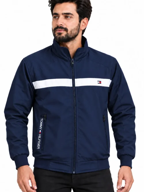 Navy Blue Full-Zip Winter Jacket  For Men   GD 4837