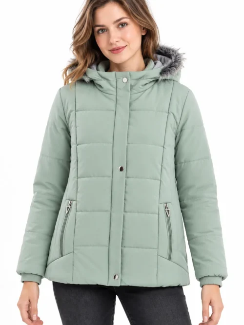 Premium mint green puffer jacket for women LM 2052