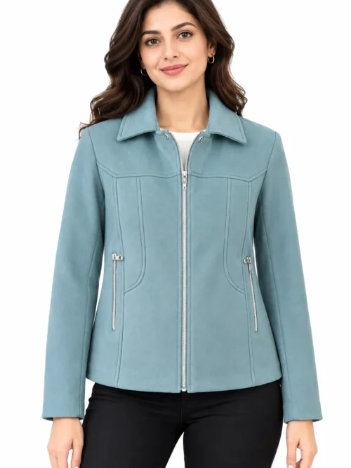 premium stylish light blue winter jacket for women AK 95154
