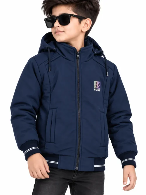 Kids Navy Blue Winter Jacket with Hood BB 1710