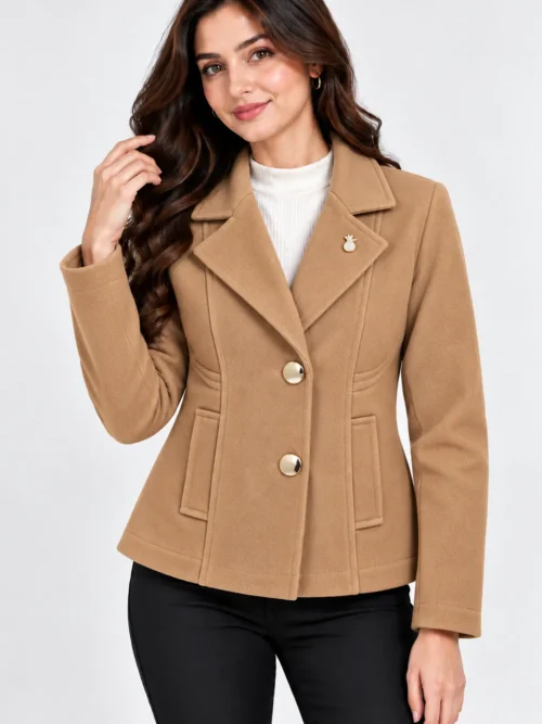 stylish camel winter jacket for women   AK 89143