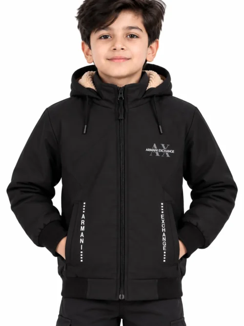 Kids Black Premium Winter Jacket with Hood  BB 2610