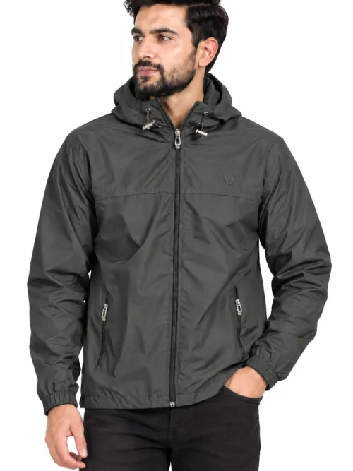 Men's Dark Grey Hooded Winter Jacket   GD 4950