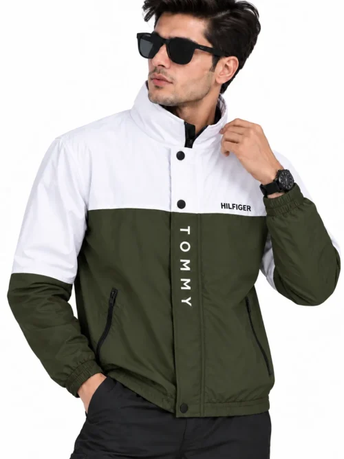 Men's Olive Green Winter Windcheater Jacket (TOMMY HILFIGER)