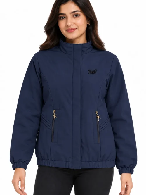 Navy Blue winter jacket for women with full sleeves BB 2002