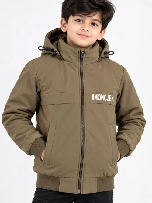 Stylish Brown Hooded Winter Jacket for Boys  BB 3790
