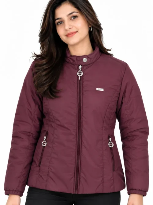 maroon premium winter jacket for women LM 1633