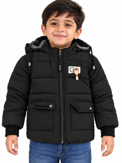 Kids Black Premium Winter Jacket with Hood  BC 5621