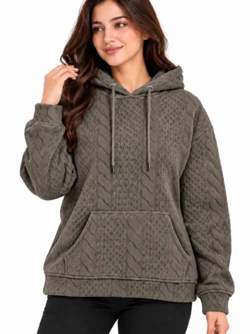 Women's Premium Camel Textured Winter Hoodie  SK 5350