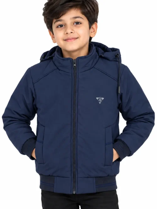 Boys Navy Blue Winter Jacket with Hood  BB 4150