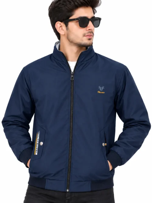 Navy Blue Winter Jacket for Men With Full Sleeve HP 501
