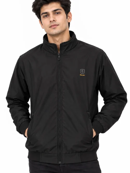 Men's Premium Black Stand-Collar Winter Jacket  HP 502
