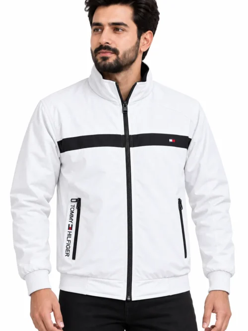 stylish premium men's winter jacket In White  GD 4837