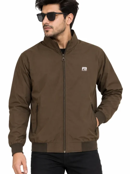 Men's Brown Winter Jacket with Zipper Pockets  HP 2700