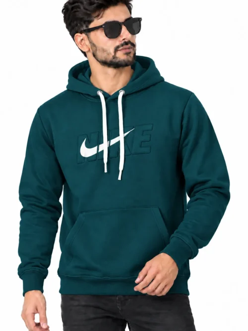 Men's Dark Teal Green Logo Printed  Hoodie  NGH 2T-215-1
