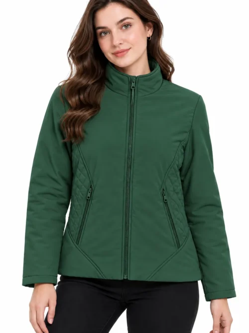 Stylish Women's Dark Green Winter Jacket  LM 1644