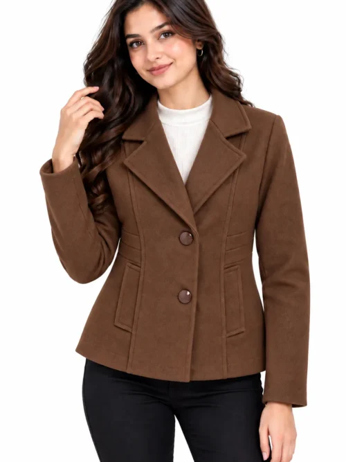 brown winter blazer jacket for women AK 791702