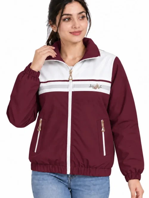 Stylish Maroon Winter Jacket for Women  BB 8510